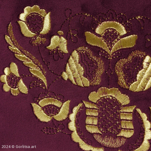 Косметичка «Душенька» а11/87 фиолетовый / золото велюр Горлица.Арт фото 3