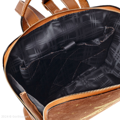 Рюкзак кожаный «Сказочная птица» 934/62026, коричневый / золото нат. кожа Горлица.Арт фото 7