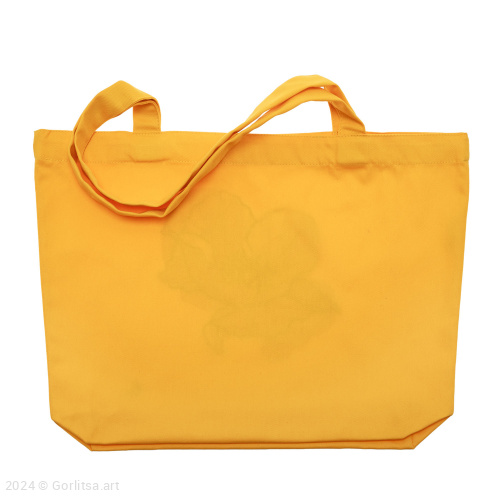 Сумка-шоппер «Красный мак» м0900, жёлтый / шёлк хлопок Горлица.Арт фото 3