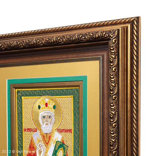 Икона «Николай Чудотворец», 60138-1  золотой багет 41*45 габардин Никифоровская мануфактура фото 5