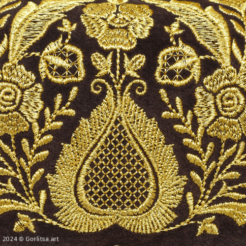 Сумка кожаная «Гвоздика» 1093/62026-10, коричневый / золото нат. кожа Горлица.Арт фото 5