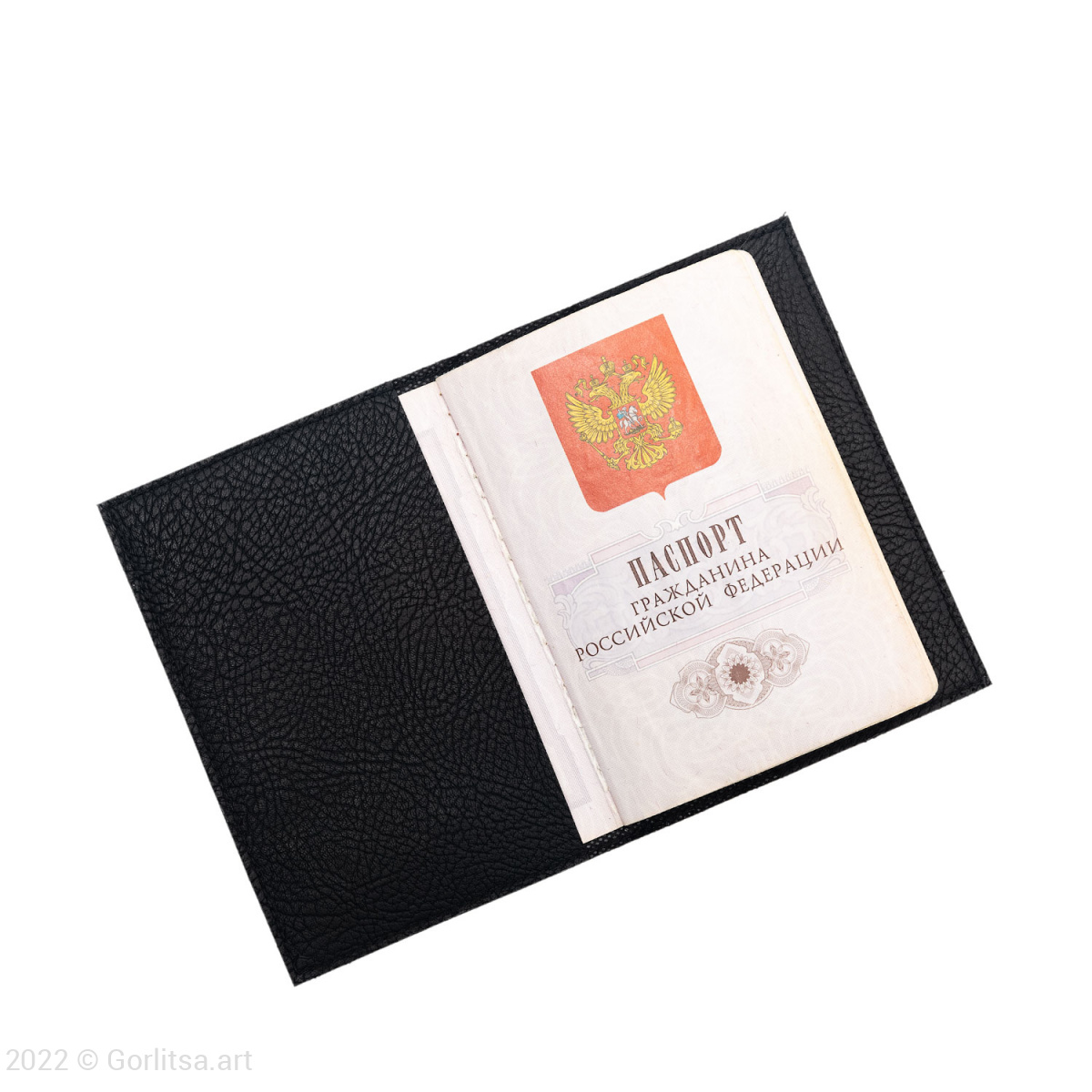 Обложка для паспорта «Шиповник» 900/230, экокожа цвет: чёрный /золото экокожа Арт-студия «Ремесло» фото 2