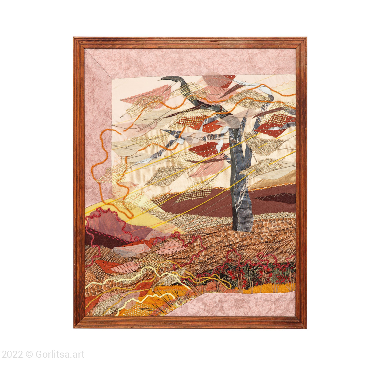 Панно диптих «Листопад» в технике арт-квилт, ручная работа  Савельева Н.К. фото 3